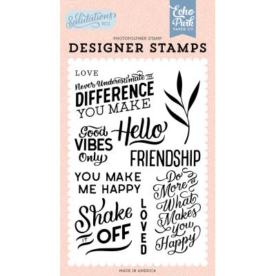 Echo Park Salutations No. 1 Clear Stamps - You Make Me Happy